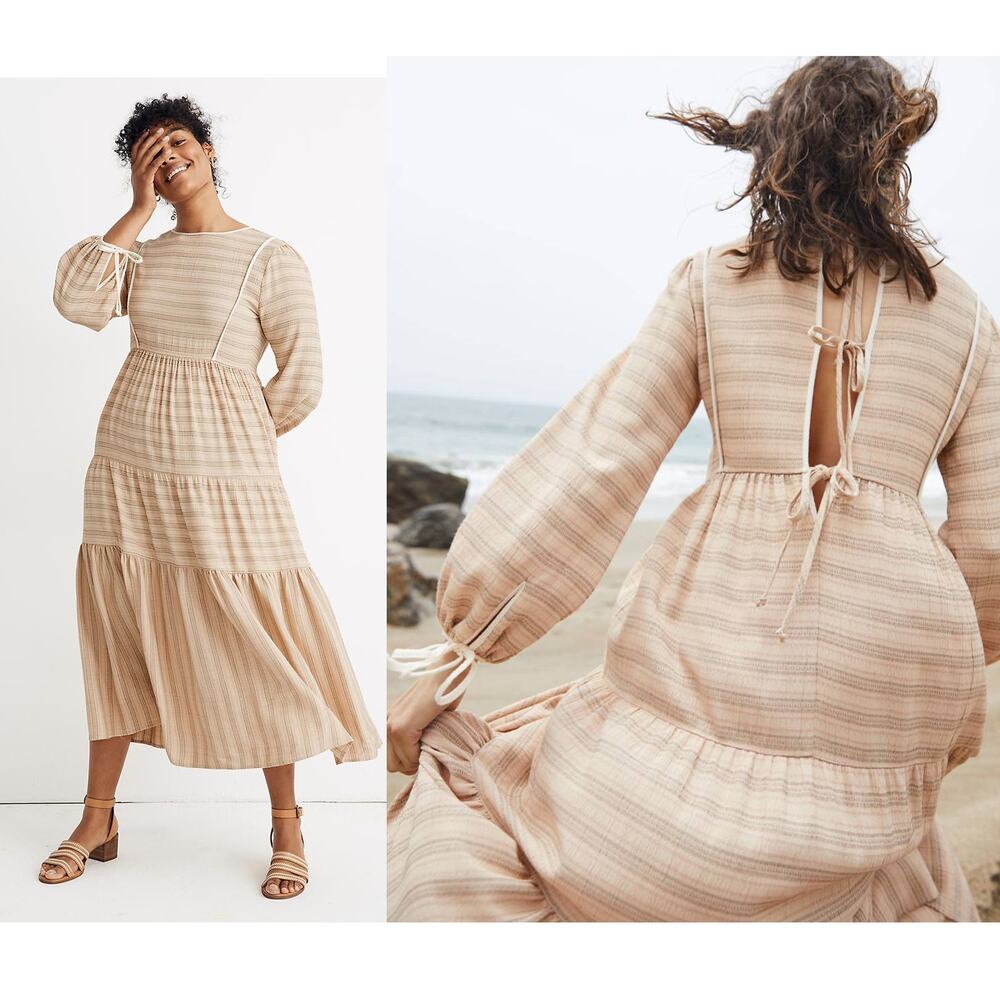Madewell x Christy Dawn Tallulah Midi Dress Tie Back Prarie Cottagecore SZ S